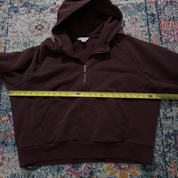 Athleta Forever Fleece Oversized 1/4 Zip Pullover Hoodie Purple Size XL - Picture 6 of 8